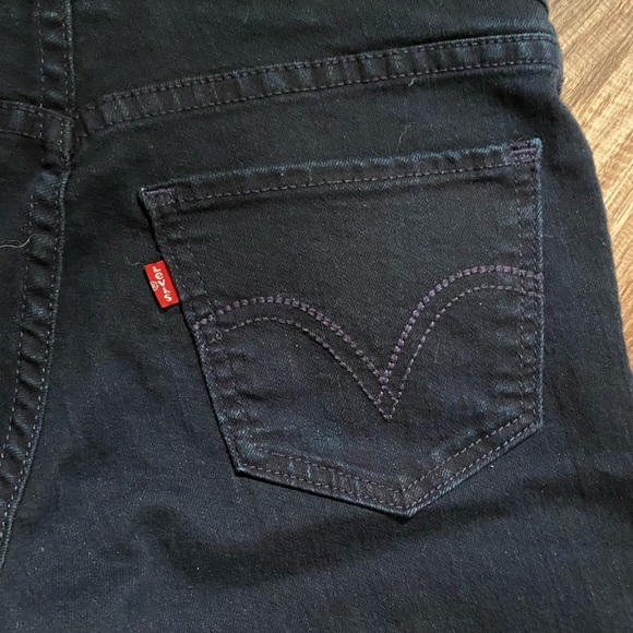 Levi’s Skinny Stretch Waist No Zip Cotton Black Blue Jeans Women Size 25 - Picture 11 of 15